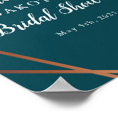 Blauwgroen Roos Gold Vrijgezellenfeest Welkom Poster (Hoek)