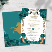 Blauwgroen Roos Land Western Charro Quinceanera