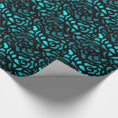 Blauwgroen roos omslagpapier cadeaupapier (Hoek)