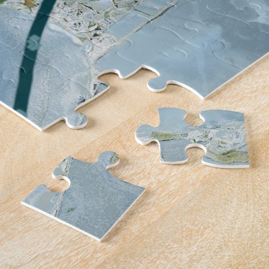 Blauwgroen Roos Puzzle Legpuzzel (Zijkant)