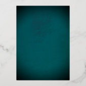 Blauwgroen Roos Swirl Quinceanera Gouden Tafelnumm Folie Uitnodiging (Achterkant)