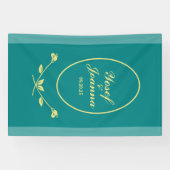 Blauwgroen Roos trouwbanner Spandoek (Horizontaal)