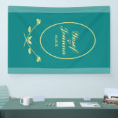 Blauwgroen Roos trouwbanner Spandoek (Beurs)