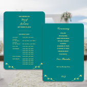 Blauwgroen Roos volledige bruiloft programma