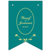 Blauwgroen Roos Wedding Bunting Flags Banner (Eerste vlag)