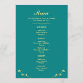 Blauwgroen Roos Wedding Menu (Voorkant)