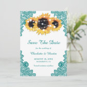 Blauwgroen Rotische soonbloem Save The Date (Staand voorkant)