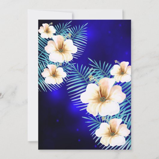 Blauwgroen Royal Blue Tropical floral Birthday Par Kaart (Achterkant)