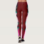 "Blauwgroen & Roze 3D Abstracte Kerstmis Leggings" Leggings (Achterkant)