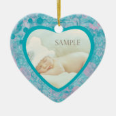 Blauwgroen roze Abstract fotosjabloon voor kunstfo Keramisch Ornament (Voorkant)