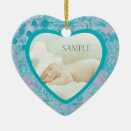 Blauwgroen roze Abstract fotosjabloon voor kunstfo Keramisch Ornament