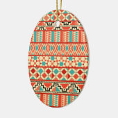 Blauwgroen roze Abstract Geo Aztec - proefmodel Keramisch Ornament (Links)