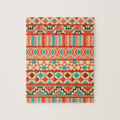 Blauwgroen roze Abstract Geo Aztec - proefmodel Legpuzzel (Verticaal)