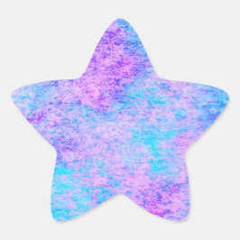 Blauwgroen roze abstract ontwerp ster sticker