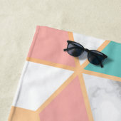 Blauwgroen Roze Abstract patroon van de Koepel op  Strandlaken (In situ)