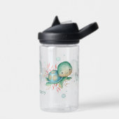Blauwgroen roze Baby Zee Turtle Waterfles (Links)