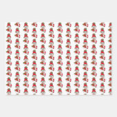 Blauwgroen, Roze, Blauwe Snowman Kerstmis Inpakpapier Vel (Voorkant 3)