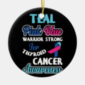 Blauwgroen roze blauwe warrior sterk voor schildkl keramisch ornament (Voorkant)