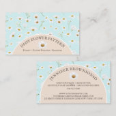 Blauwgroen roze chique Daisy Flower Baby Sitter Visitekaartje (Voorkant / Achterkant)