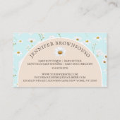 Blauwgroen roze chique Daisy Flower Baby Sitter Visitekaartje (Achterkant)