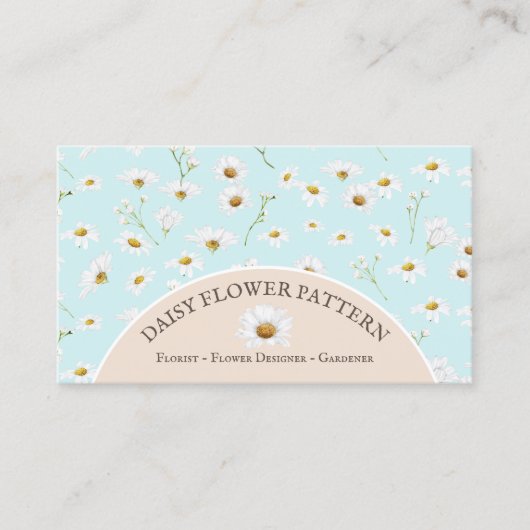 Blauwgroen roze chique Daisy Flower Baby Sitter Visitekaartje (Voorkant)