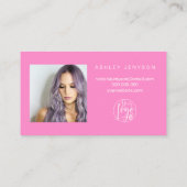 Blauwgroen roze de logo van de manuscriptfoto dank visitekaartje (Achterkant)