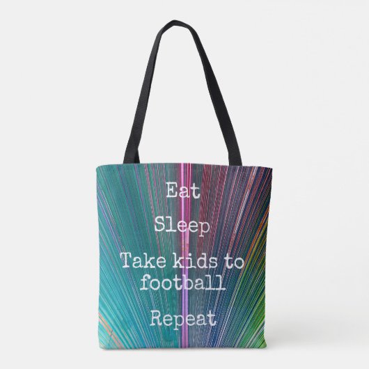 Blauwgroen Roze Eet Slaap Neem Kinder naar Footbal Tote Bag (Achterkant)