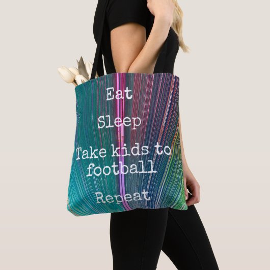 Blauwgroen Roze Eet Slaap Neem Kinder naar Footbal Tote Bag (Dichtbij)