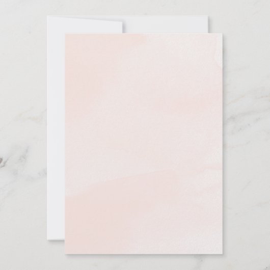 Blauwgroen roze elegante bloemenbruiloft Waterverf Kaart (Achterkant)