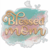 Blauwgroen roze en goudglitter-typografie zonder z sticker (Voorkant)