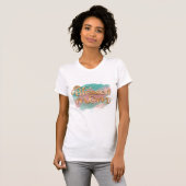 Blauwgroen roze en goudglitter-typografie zonder z t-shirt (Voorkant volledig)