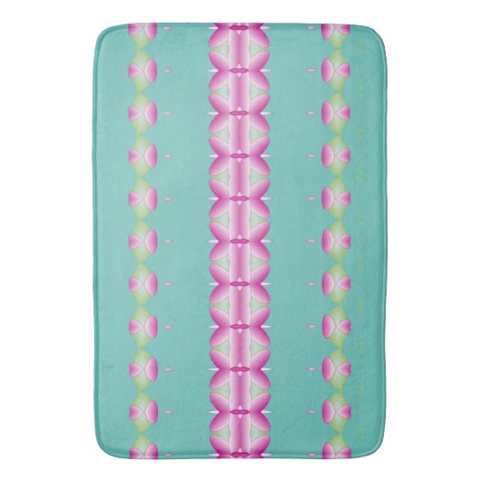 Blauwgroen Roze en Groene Patterned Mat (Voorkant Verticaal)