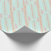 Blauwgroen roze en perzik cadeaupapier (Hoek)