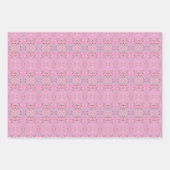  Blauwgroen Roze en Witte Bladdocument Geschenkoms Inpakpapier Vel (Voorkant 2)