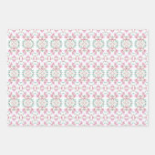  Blauwgroen Roze en Witte Bladdocument Geschenkoms Inpakpapier Vel (Voorkant)