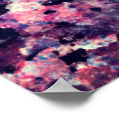 Blauwgroen, roze en zwart graniet-marmer poster (Hoek)