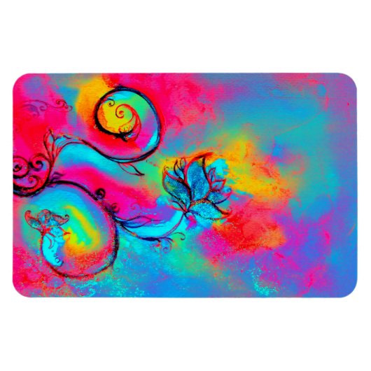 BLAUWGROEN, roze gele paars Magneet (Horizontaal)