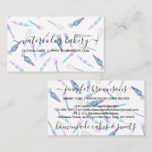 Blauwgroen roze glitz Bakery Chef Patisserie Visitekaartje (Voorkant / Achterkant)