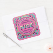 Blauwgroen Roze Gold Wise Mam Gezegde en Pun Funny Vierkante Sticker (Envelop)