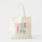 Blauwgroen roze groene Paarse gymnastiek Canvas ta Tote Bag (Voorkant)