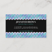 Blauwgroen roze holografische Zeemeermin Visitekaartje (Achterkant)