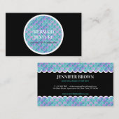 Blauwgroen roze holografische Zeemeermin Visitekaartje (Voorkant / Achterkant)