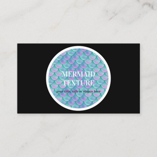Blauwgroen roze holografische Zeemeermin Visitekaartje (Voorkant)