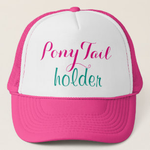 Blauwgroen roze moderne ponystaart meisje trucker pet