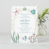 Blauwgroen & Roze onder het Zee Whimsical Vrijgeze Kaart (Staand voorkant)