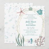 Blauwgroen & Roze onder het Zee Whimsical Vrijgeze Kaart (Voorkant / Achterkant)