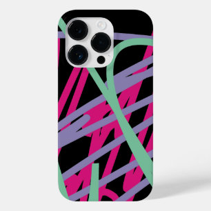 Blauwgroen roze Paarse 80s Festive Pattern Multico Case-Mate iPhone 14 Pro Hoesje