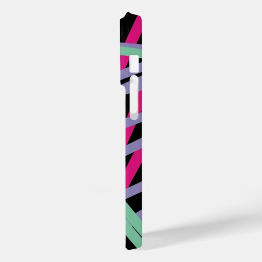 Blauwgroen roze Paarse 80s Festive Pattern Multico Case-Mate iPhone Case (Achterkant / Links)