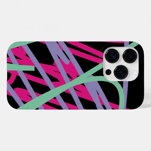 Blauwgroen roze Paarse 80s Festive Pattern Multico Case-Mate iPhone Case (Achterkant (horizontaal))