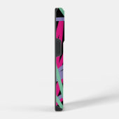Blauwgroen roze Paarse 80s Festive Pattern Multico iPhone Hoesje (Rechterkant)